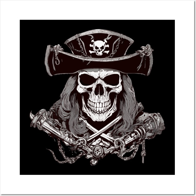 Skull And Bones The Dead Pirate Captain Wall Art by artdesignmerch